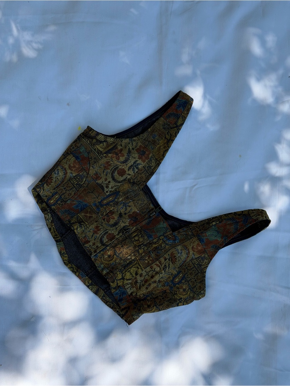 BDG Olive Brown Patterned Crop Top